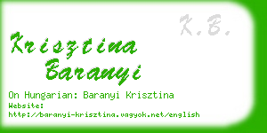 krisztina baranyi business card